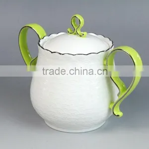 China Wholesale Tea Coffee Sats Ceramic Sugar Tea Urn With Handle thumbnail-5