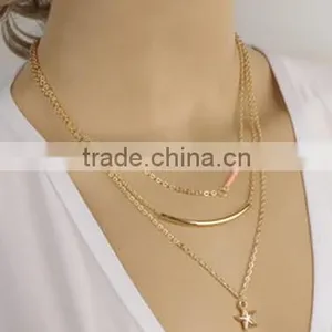 Simple Style Silver Plated Beautiful Jewelry Chain Starfish Pendant Necklace thumbnail-2