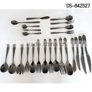 Best Sale Black Titanium Design With Cloth Wheel Light Cutlery Set thumbnail-1