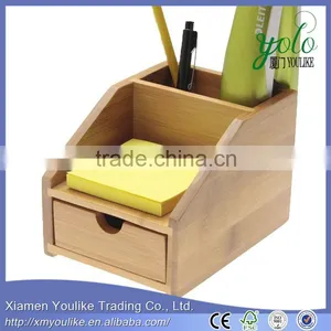 Bamboo Colour Desk Stationary Organiser Pen Stand Bamboo Notes Holder Quality Choice thumbnail-2