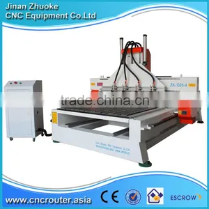 Multy Spindle Hot Sale Woodworking CNC Router 1325 With 4 Rotary Axis PCI NCStudio Control ZKM-1325-4 thumbnail-4