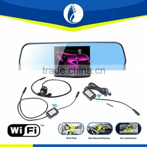 3 in 1 4.3 Inch LCD Screen Car Rear View Backup Mirror Monitor + Car Dvr Recorder + Wifi Wireless Reverse IR Parking Camera Kit thumbnail-1