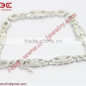 925 Siver Bracelet Jewelry, Charm Bracelet With AAA CZ Stone thumbnail-1