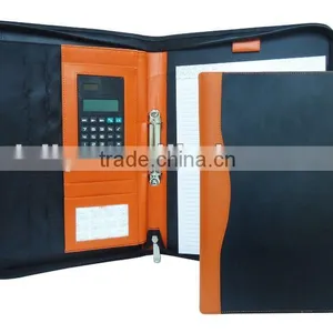Black A4 Zip Bonded Leather Conference Folder thumbnail-1