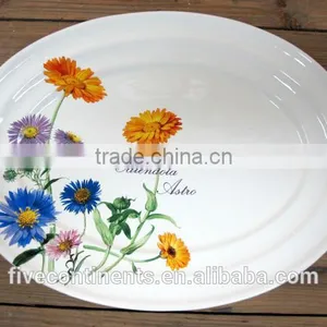 Eco-friendly Feature Oval Decal Ceramic Plate thumbnail-1