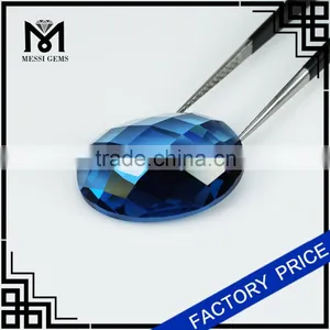 Messi Gems Loose Gemstone Oval 20 x 29 120# Blue Synthetic Spinel thumbnail-3