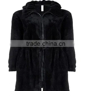 100% Polyester Coral Fleece Thick Robe With Shawl Collar thumbnail-1