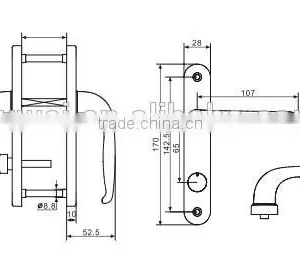 Door Locks and Handles Aluminum Alloy Casement Door Lock Set Lock Door Security Door Handle Lock thumbnail-2
