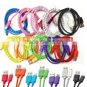 Fabric Braided Micro USB Cable Data Sync and Charger Cable for SAMSUNG HTC Android Phones thumbnail-3