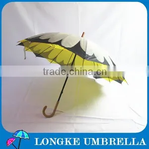 24"*16K Double Layer Chrysanthemum Design Straight Umbrella Woman Umbrella thumbnail-2