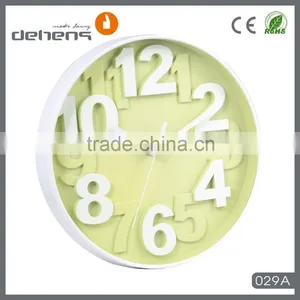 DEHENG Cheap Embossed 12'' Plastic Wall Clock Promotional Gift Clock thumbnail-1