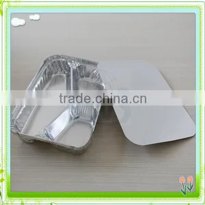 Disposable 3 Compartments Aluminum Foil Food Tray With Lid thumbnail-4