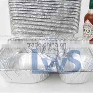 2 Cavities Aluminum Food Tray/container, Compartment Disposable Food Tray thumbnail-4