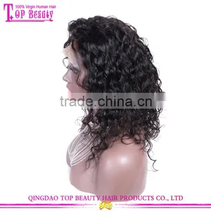 Wholesale Price Lace Wig Human Hair Virgin Brazilian Human Hair Wig 14 Inch Curly Hair Wig thumbnail-4