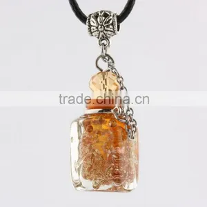 Glow in Dark Square Shape Essential Oil Diffuser Perfume Bottle Pendant Aromatherapy Essential Oil Pendant Jewelry thumbnail-4