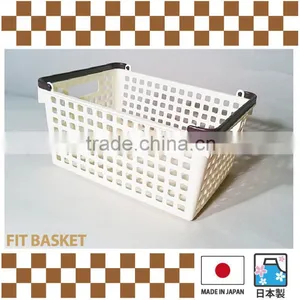 Stacking Plastic Baskets Storage Item Made in Japan , Available in 2 Color thumbnail-5