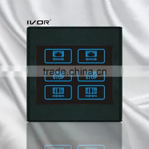 2 Gangs Curtain Touch Switch Piano Black (CT2300-AC2-PBK) thumbnail-1