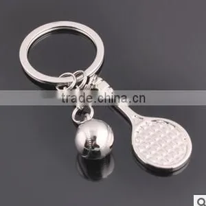 Wholesale Sport Item Metal Tennis Key Chains/Table Tennis Metal Key Chains/badminton Key Chains thumbnail-1