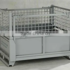 Stackable Wire Mesh Crate Folding Steel Box/bin/container thumbnail-1