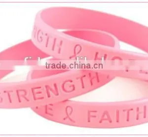 Wholesales Custom Embossed/imprinted Logo Silicon Wristband / Silicone Bracelet / Rubber Bracelet thumbnail-2