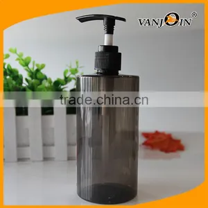350ml Transparent Grey Cylindrical Lotion Pump Bottle thumbnail-4