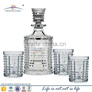 Decorative Whiskey 750ml Clear Fancy Glass Liquor Bottle thumbnail-1