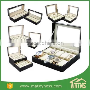 Large Glass Top Display Wooden Watch Box thumbnail-1