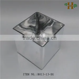 Silver Square Glass Vases for Decoration thumbnail-1