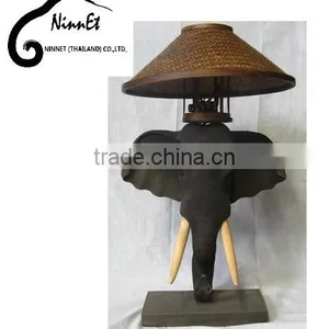 Wood Carved Elephant From Thailand thumbnail-2