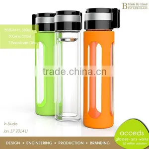 Heat Resistant Healthy Glass Colored Drink Bottle thumbnail-2