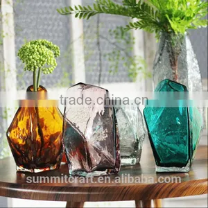 Different Types Irregular Shaped Blown Clear Glass Flower Vase thumbnail-1