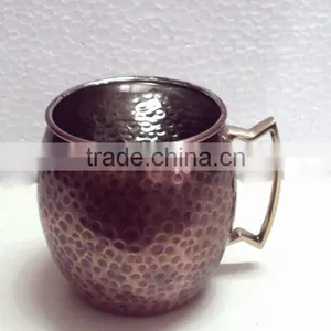 HAMMERED FINISH 100% PURE COPPER MOSCOW MULE MUGS NICKLE LINED thumbnail-2