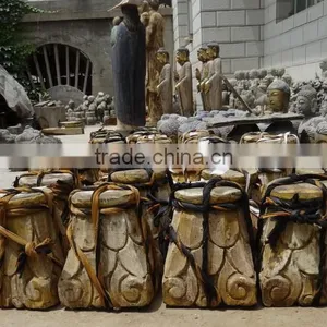 Hand Carved Antique Imitaiton Wooden Base Wooden Column Base Decoration Sculpture thumbnail-1