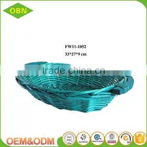 Handwoven High Quality Empty Willow Basket Fruit Wicker Fruit Basket thumbnail-3