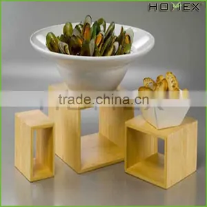 Assorted Sizes Bamboo Cube Riser Food Display Rack Homex BSCI/Factory thumbnail-1