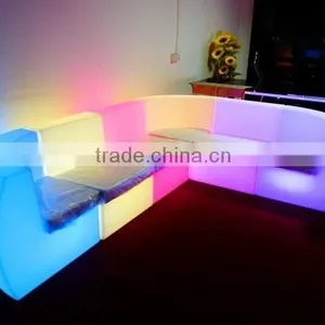Colorful Rechargeable Lighting LED Plastic Sofa With Remote Control thumbnail-1