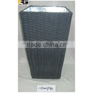 Gray pe Rattan Woven Planter thumbnail-1