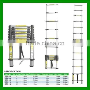 2.9m Aluminium Telescopic Ladder, thumbnail-1