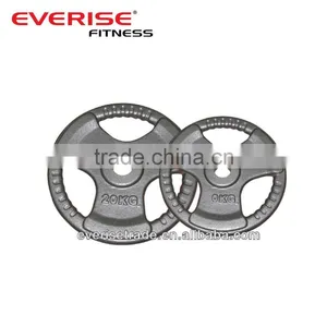 Crossfit Bumper Plate With 3 Holes / 3D Grey Hammertone Handle Weight Plate thumbnail-1