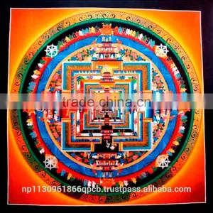 Tibetan Kalachakra Mandala Thangka Handmade in Nepal thumbnail-1