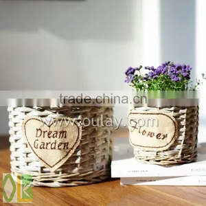 Handmade Decorative Metal Wicker Baskets for Flowers thumbnail-2