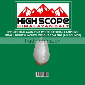 HIMALAYAN WHITE CRYSTAL ROCK SALT LAMP NATURAL MEDIUM SHAPE HEIGHT 8 INCHES thumbnail-1