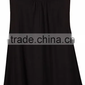 Plus Size Wholesale T-shirts Womens Sleeveless Ladies Ruched Uneven Hem Plain Long Vest T Shirt Top thumbnail-2