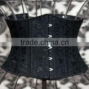 DRACULA BLACK LEATHER LADIES CORSET/STEEL BONED CORSET thumbnail-2