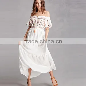 Wholesale Mexican Dresses Women Summer Floral Embroidery Maxi Dress HSD9975 thumbnail-1