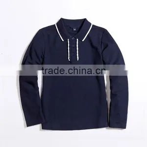 2017 Spring Selling Student Girls' Long Sleeve T-shirt, British Solid Color College Long Sleeve T-shirt thumbnail-3