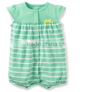 Factory Price High Quality Cotton Breathable Baby Girl Romper Stripe Bodysuit for Kids Jumpsuit thumbnail-1