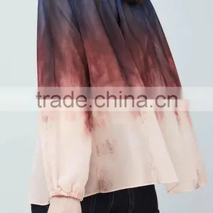 Runwaylover EY2342B Women 2017 Deep V-Neck Fashion Hit Color Blouse thumbnail-2