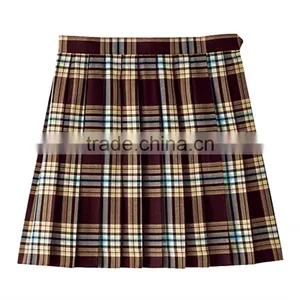 China Wholesales Skirts Short Plain Checked Girl School Uniform Skirt thumbnail-2