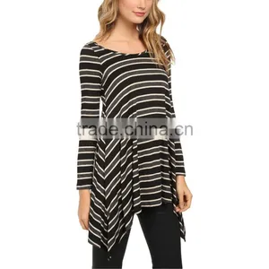 Wholesale Ladies Extra Long Stripe Sweatshirt Long Sleeves Sweatshirt thumbnail-4